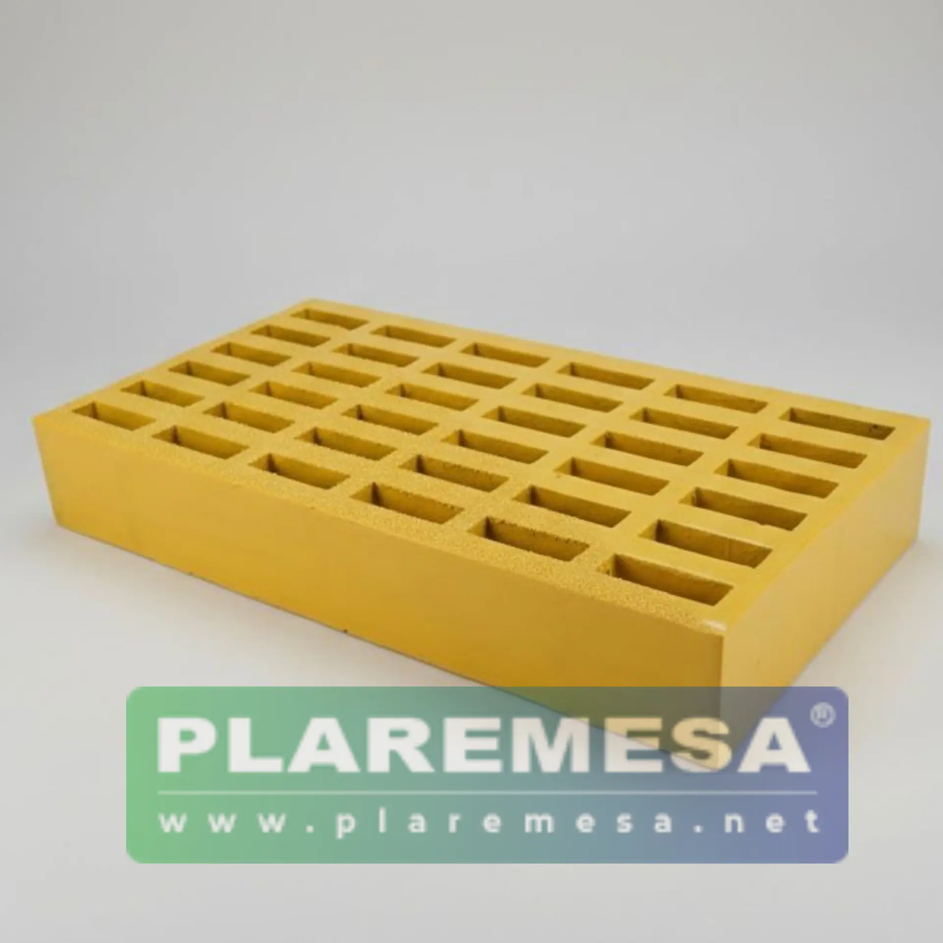 Bloque amarillo de rejilla moldeada de alta carga PLA-HLC20 con ranuras rectangulares